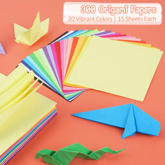 Phinus origami paper 6x6 overview showing double-sided color patterns