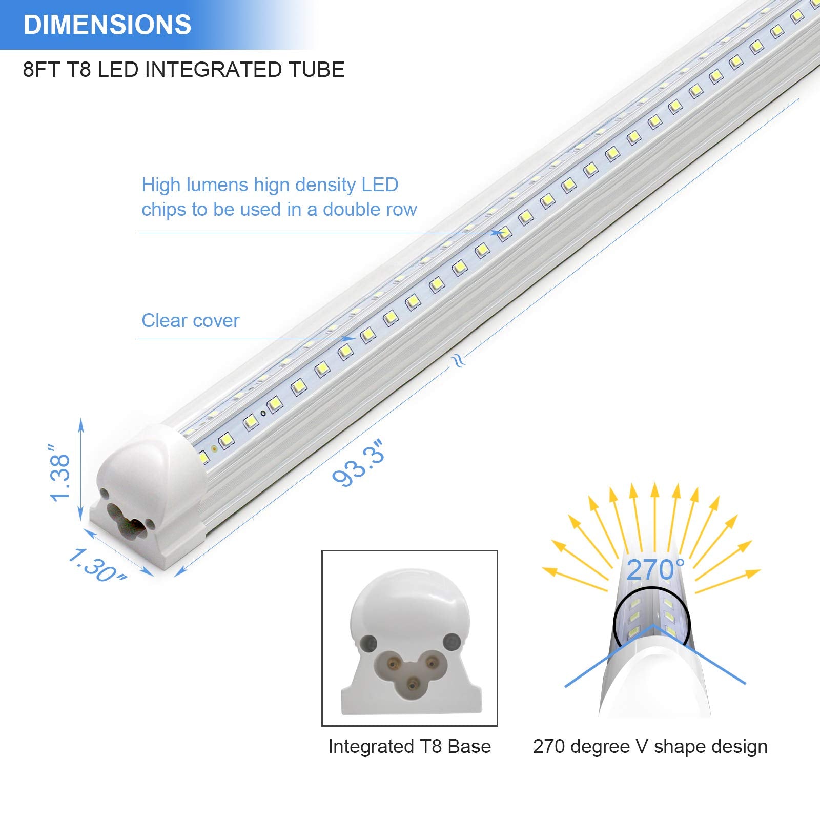 Phiwicsh 270-degree V-shape lighting offering wide coverage across work areas