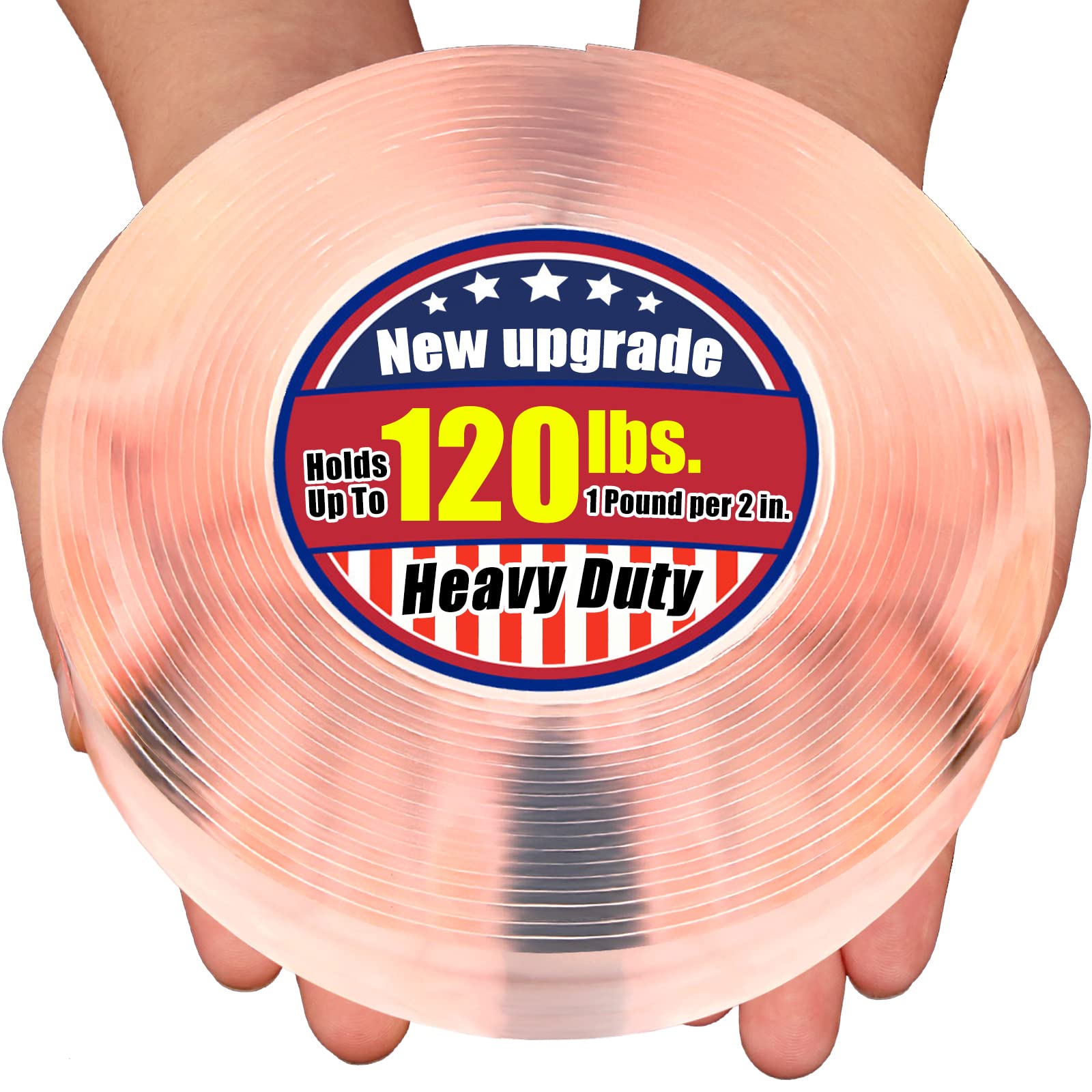 PHIXBEAR extra-large tape roll showing strong hold for various surfaces.