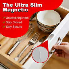 PHIXBEAR ultra-thin cabinet latch blends with modern cabinetry.