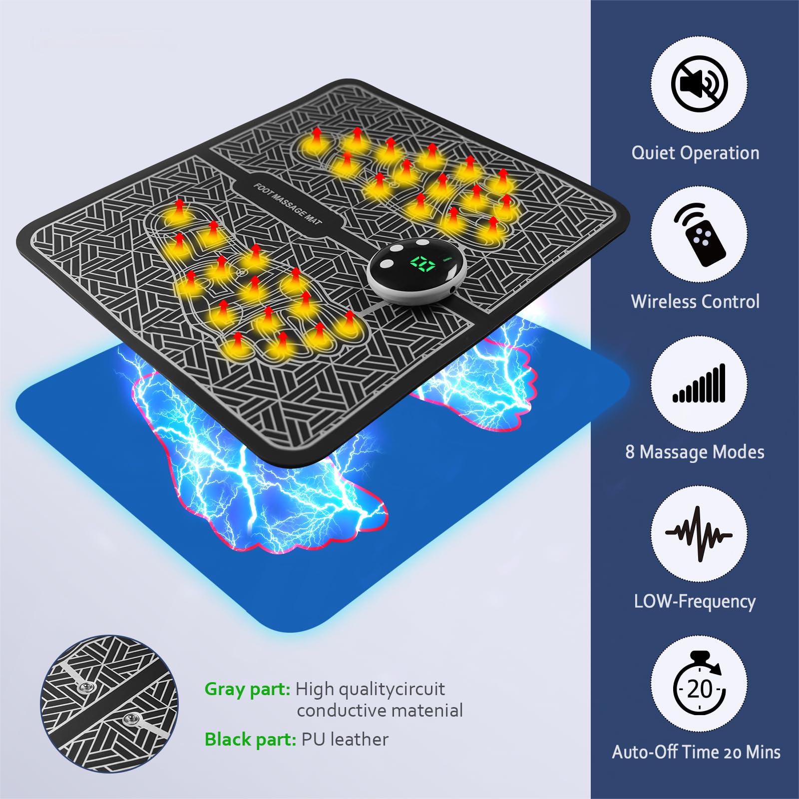 Phixnozar foot massager mat setup demonstrates 2-in-1 versatility for home use.
