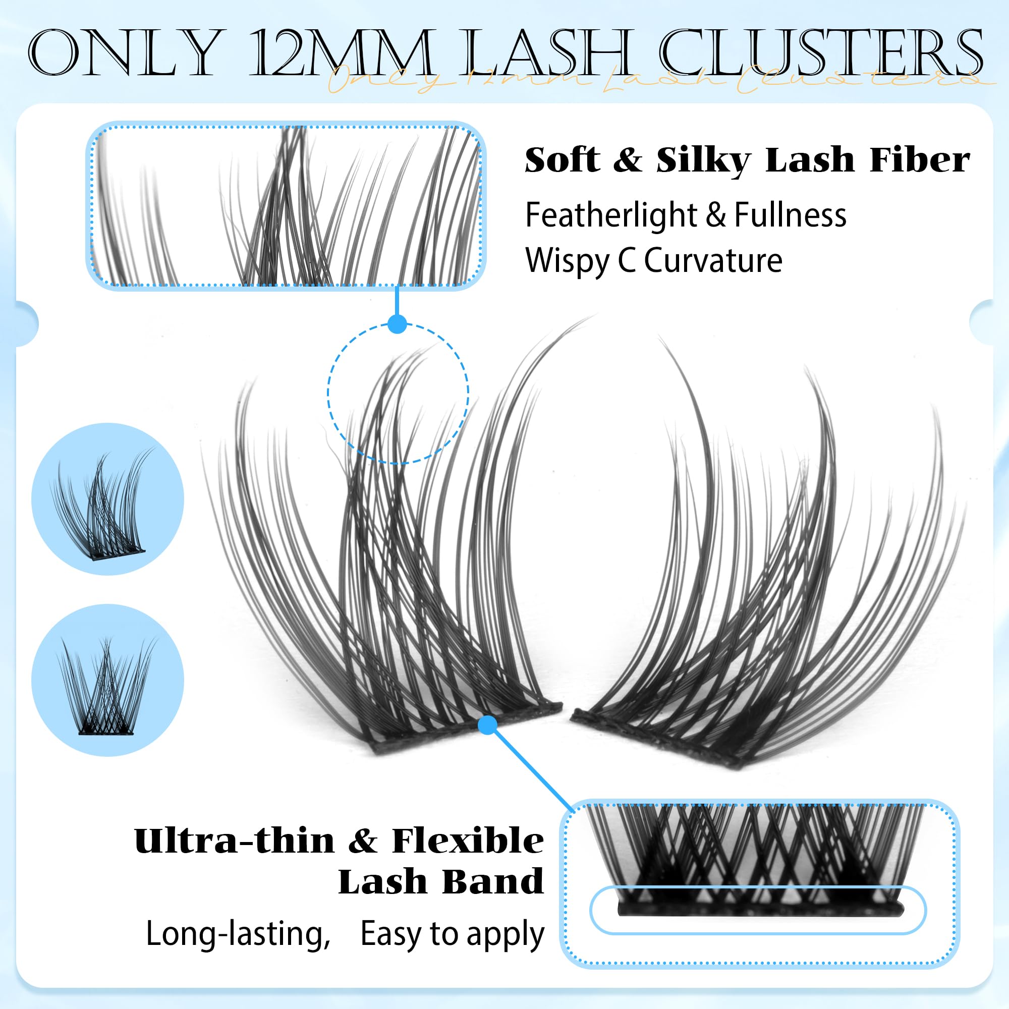 PHKERATA flexible lash-band design eases application