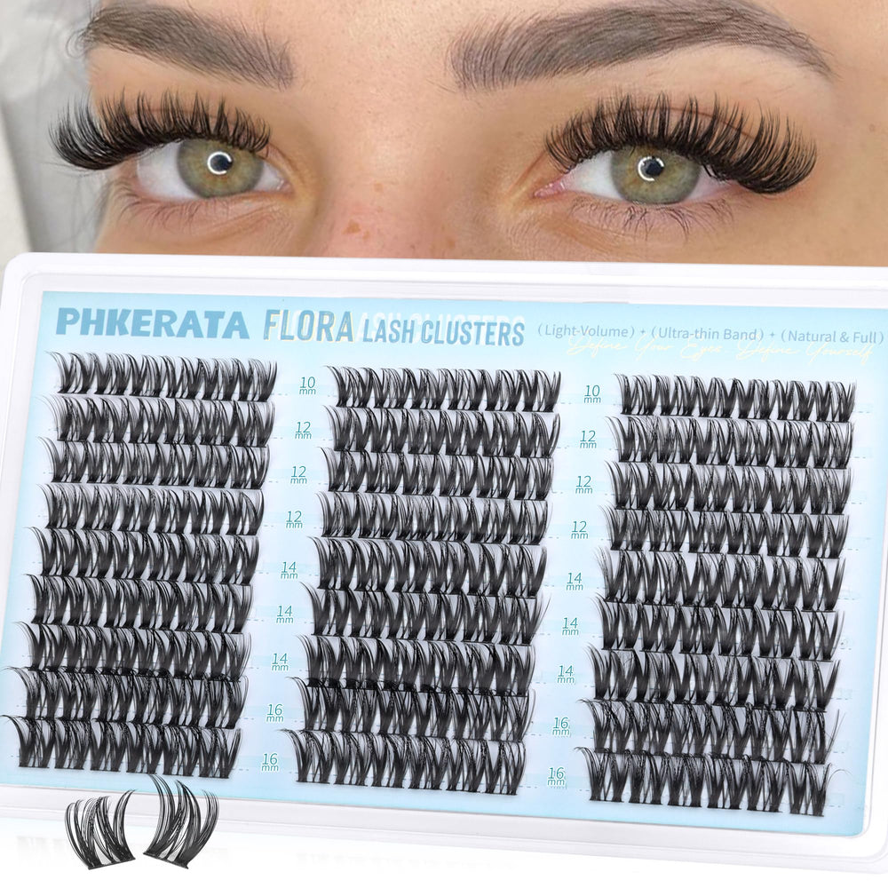 PHKERATA Flora Lash Clusters 162pcs package provides ample supply for multiple looks.