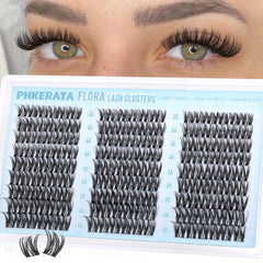 PHKERATA Flora Lash Clusters 162pcs package provides ample supply for multiple looks.