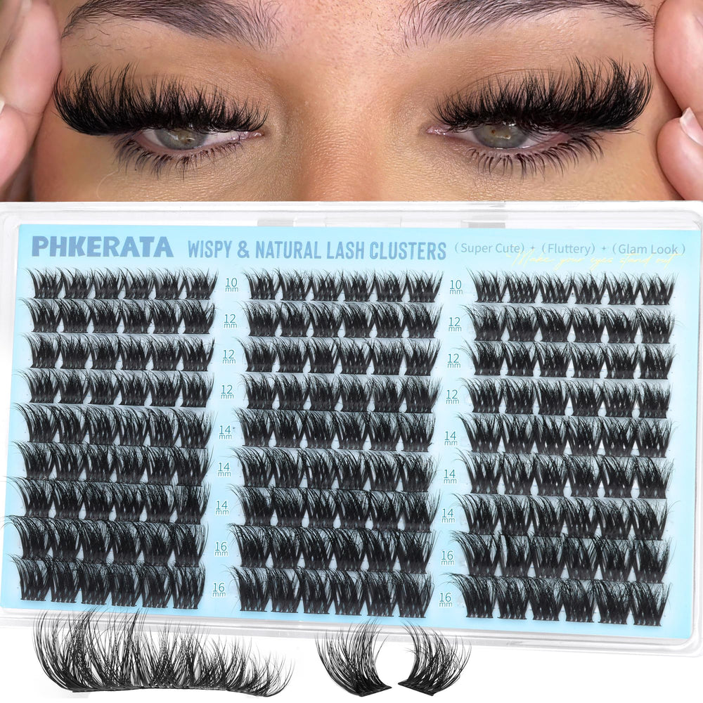PHKERATA Fluffy Lash Clusters package image shows full dimensional volume for a natural look.