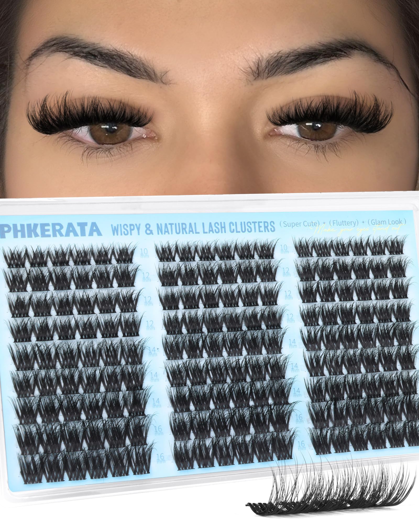 PHKERATA Reusable lash clusters image showing easy reuse and consistent looks.