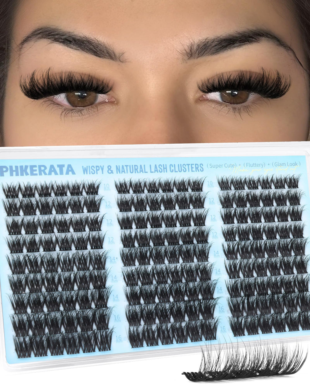 PHKERATA Reusable lash clusters image showing easy reuse and consistent looks.