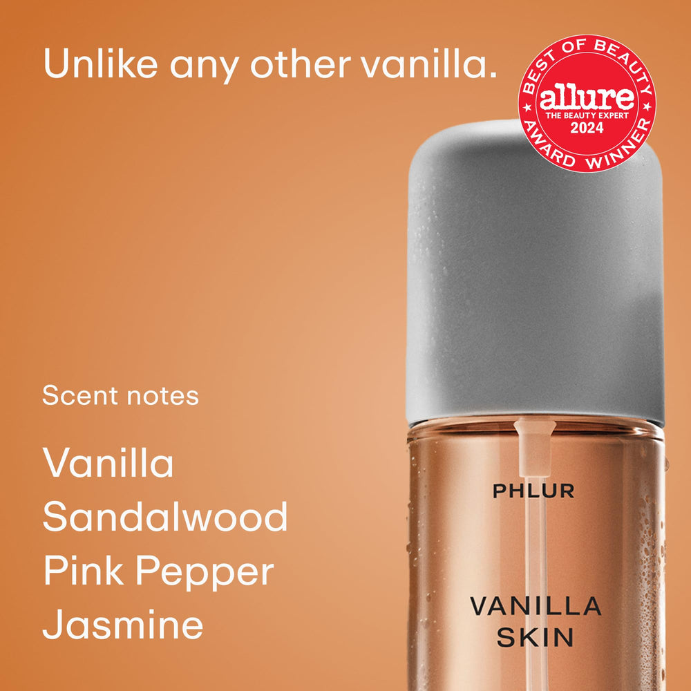 PHLUR Caramel Skin bottle with brown sugar and sandalwood depth.