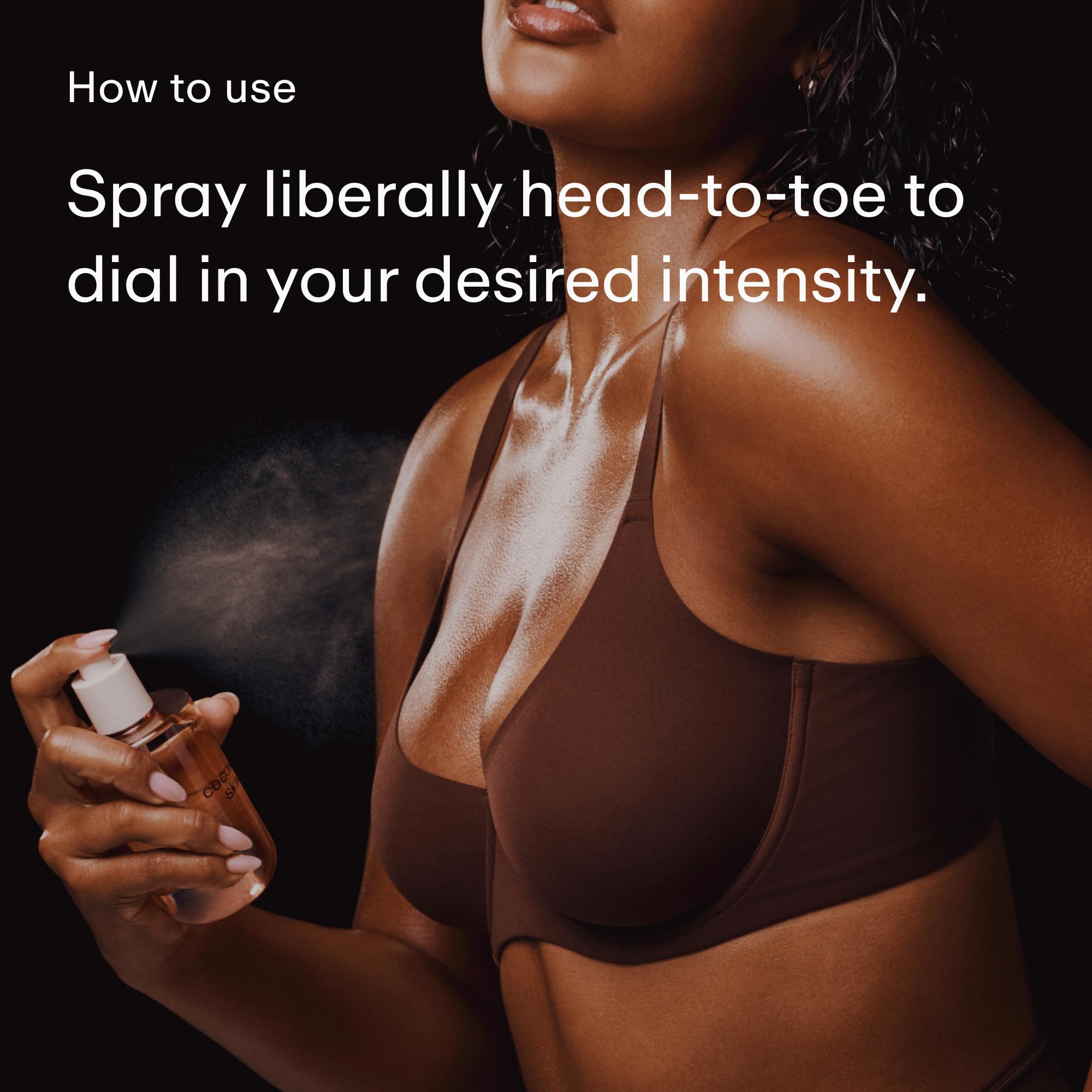 PHLUR Coconut Skin Body Mist hair-application demo for subtle sun-kissed scent.