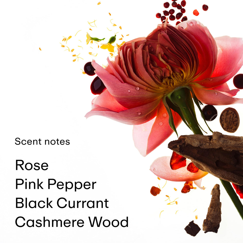 PHLUR Rose Whip's amber-cashmere wood note adds depth