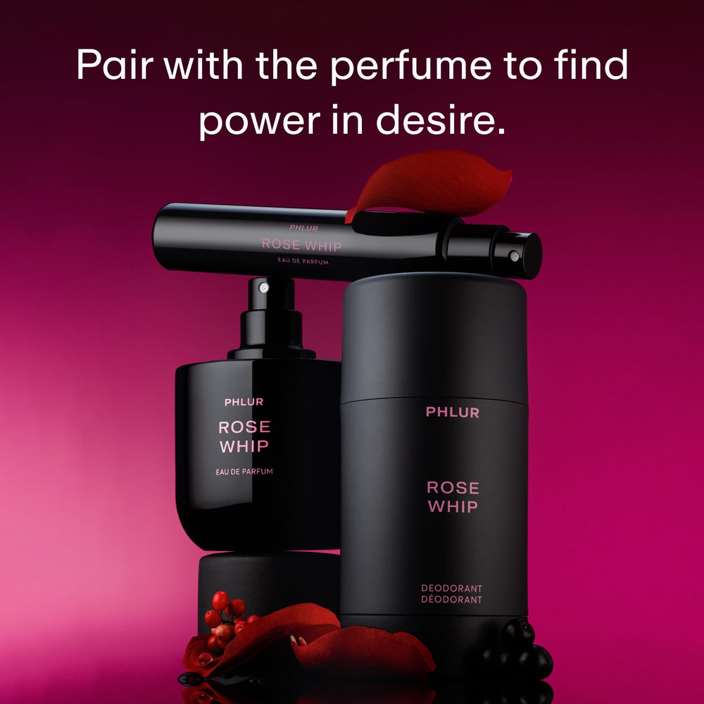 PHLUR Rose Whip packaging shown for sleek daily use
