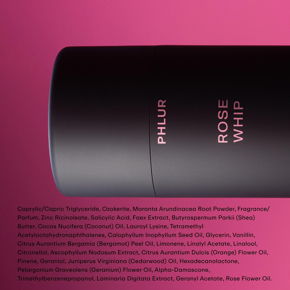 PHLUR Rose Whip deodorant with lightweight, comfortable texture
