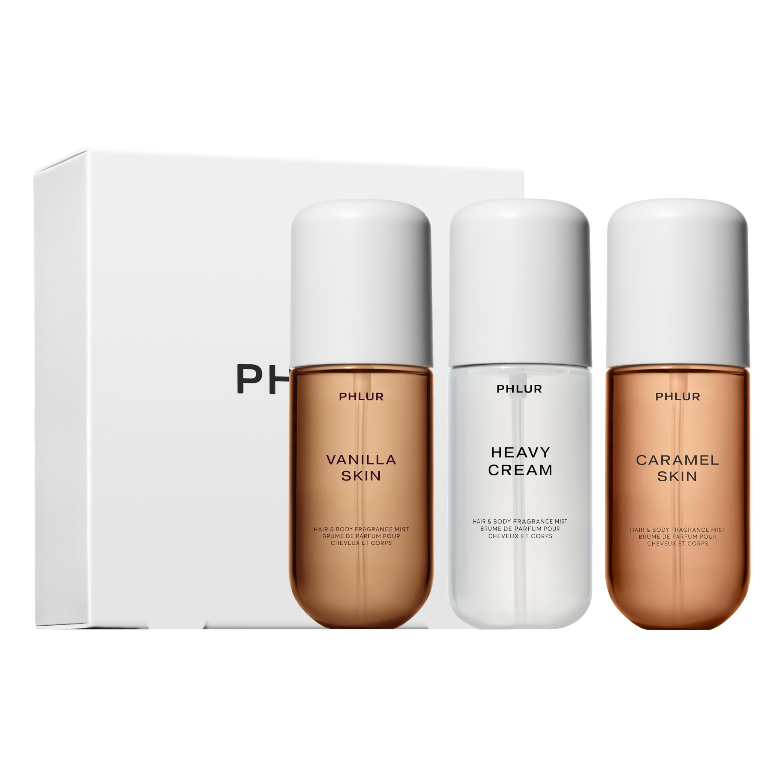 PHLUR Sweet Skin Trio gift box with three travel mists for versatile layering.