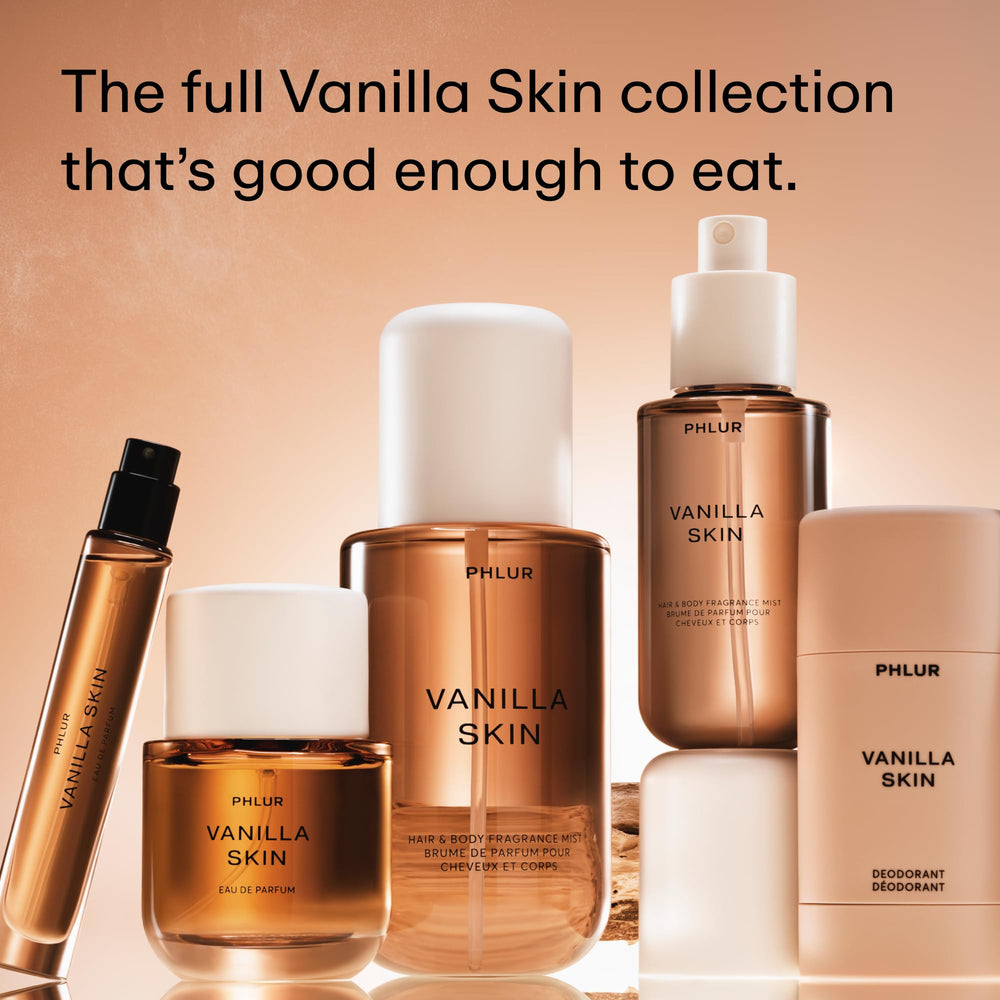 PHLUR Vanilla Skin Body Mist packaging box with elegant presentation.