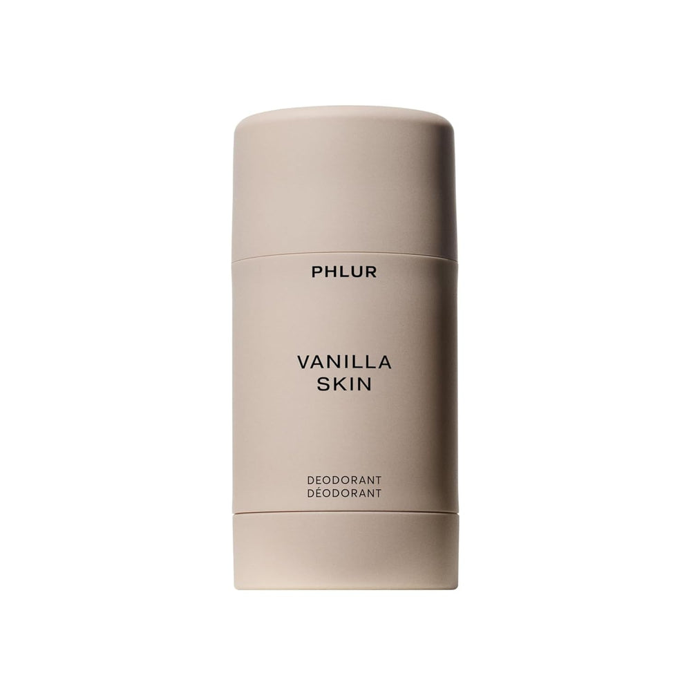 PHLUR Vanilla Skin deodorant bottle showing aluminum-free daily freshness.