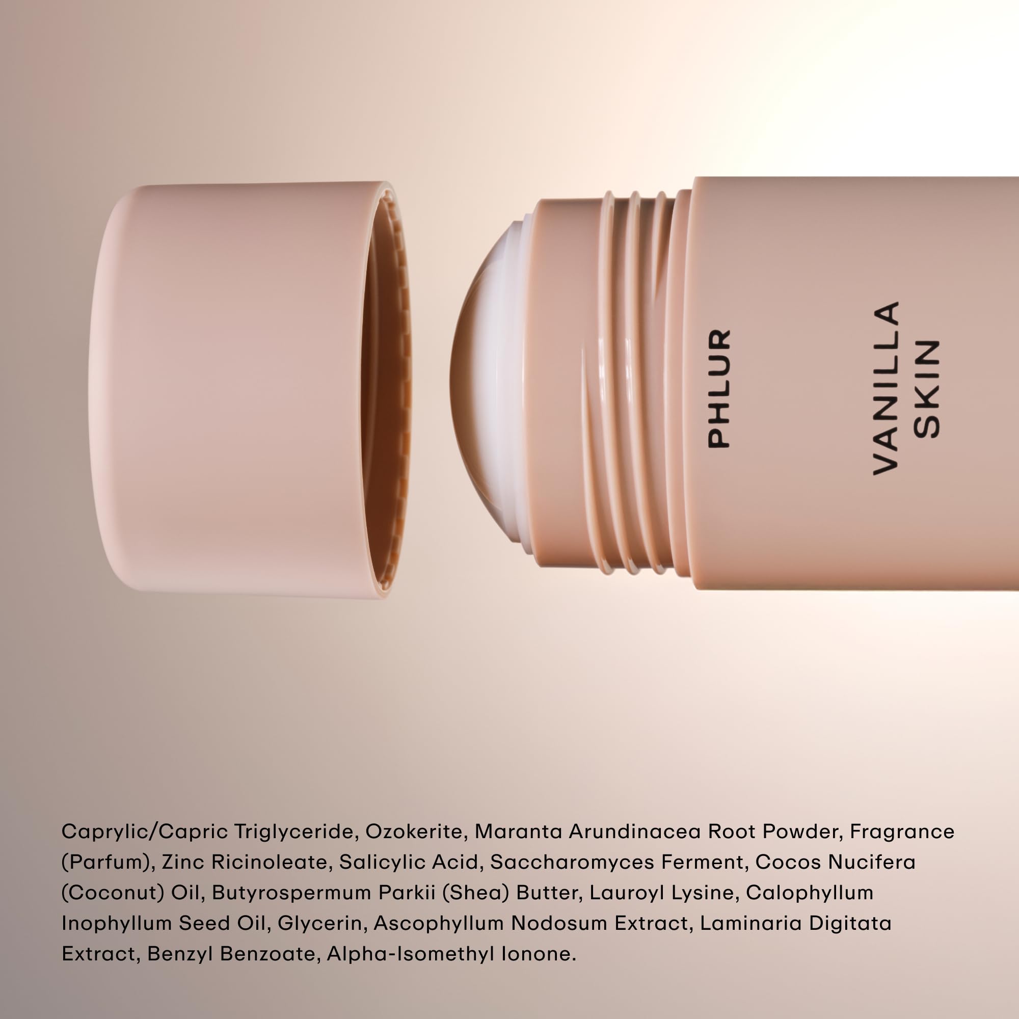 PHLUR Vanilla Skin fragrance-notes depiction with warm vanilla and sandalwood.