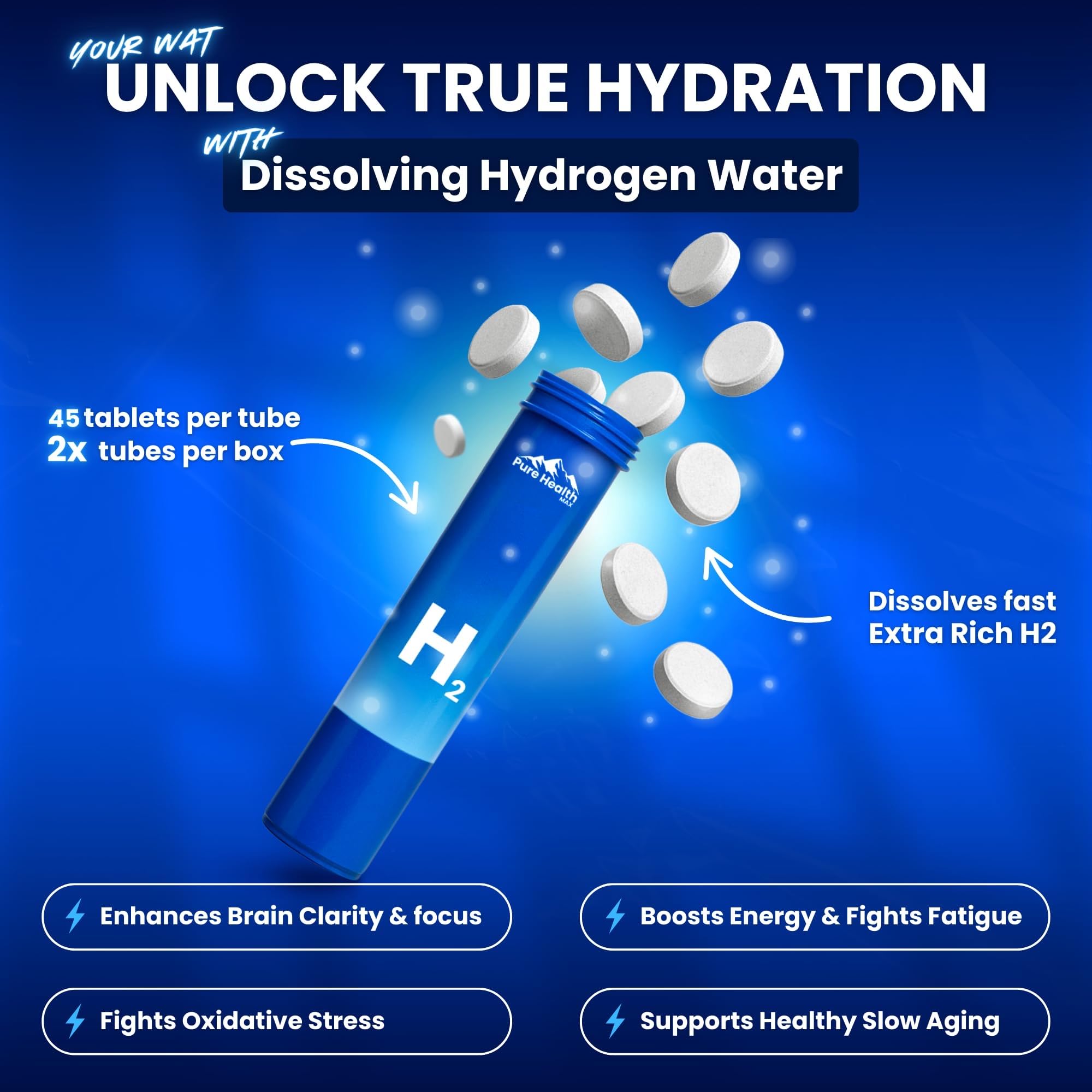 Three-month supply concept for consistent daily hydration.