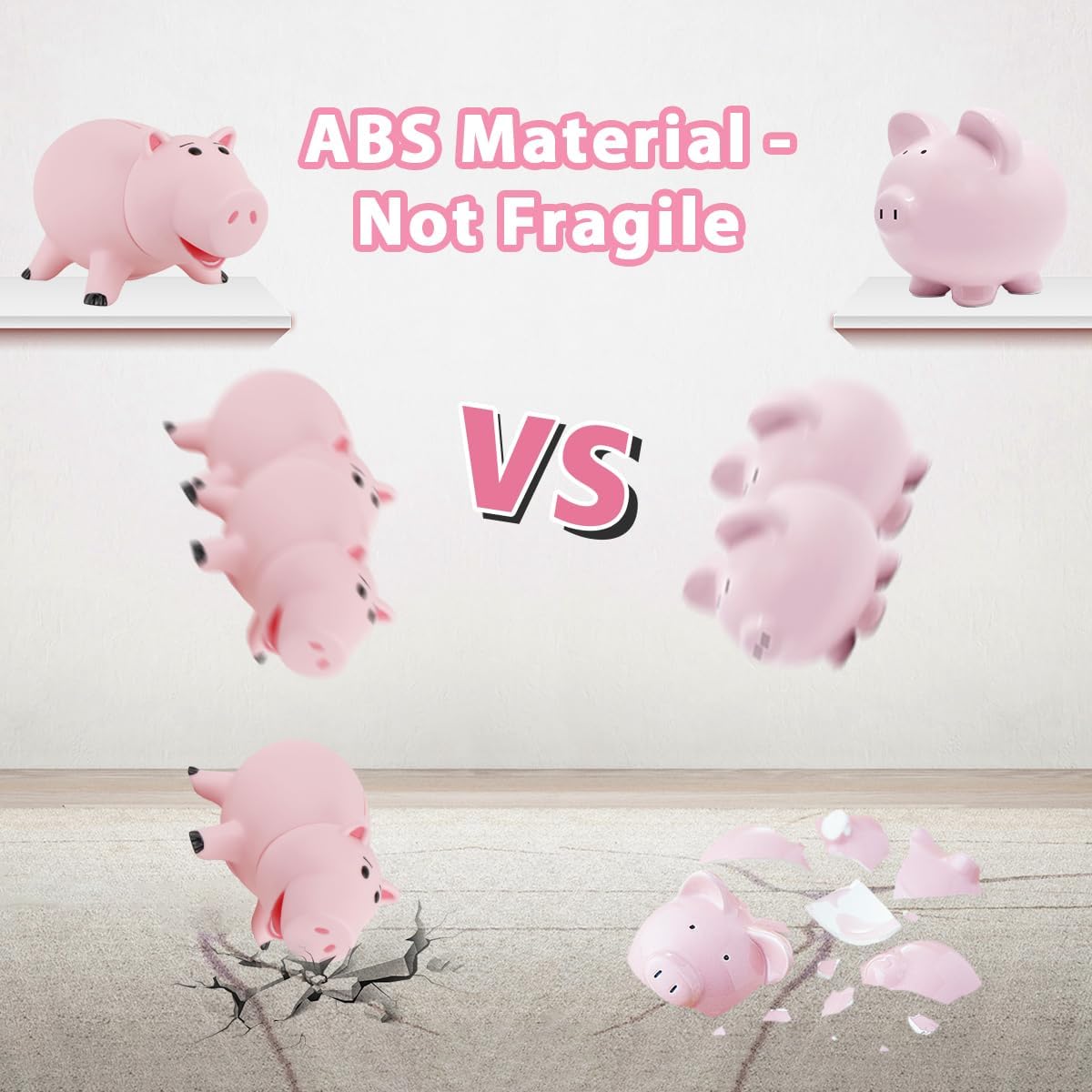 PHOCAS Hamm Piggy Bank pink on desk setup for daily saving