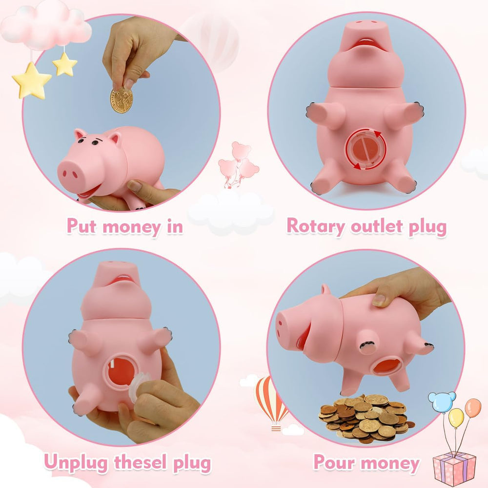 PHOCAS Hamm Piggy Bank pink durable material resists drops