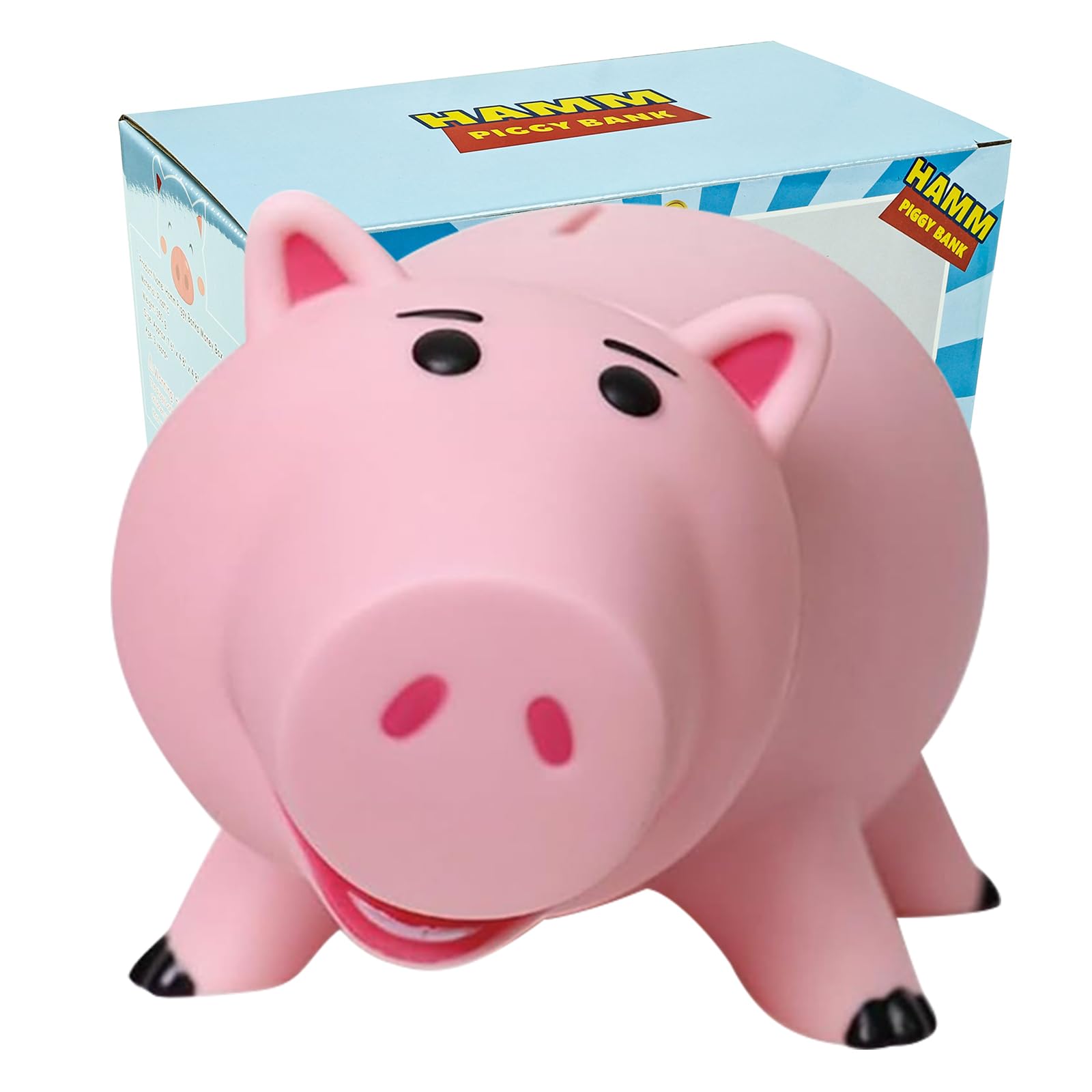 PHOCAS Hamm Piggy Bank pink front view shows durable design for kids' savings