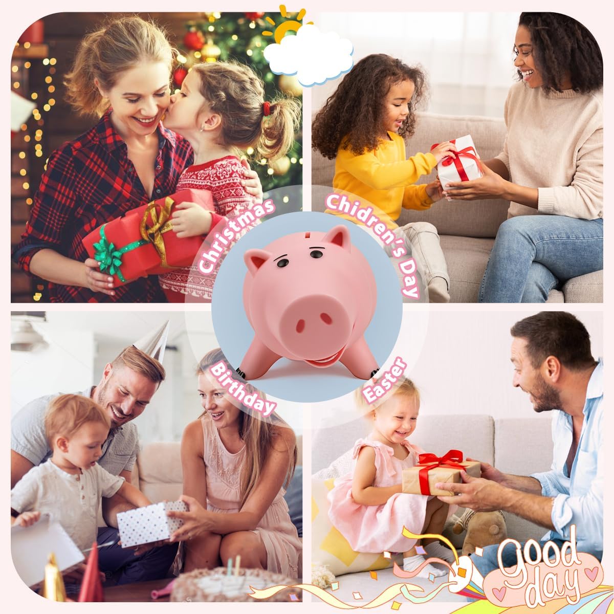 PHOCAS Hamm Piggy Bank pink gift-ready packaging for celebrations
