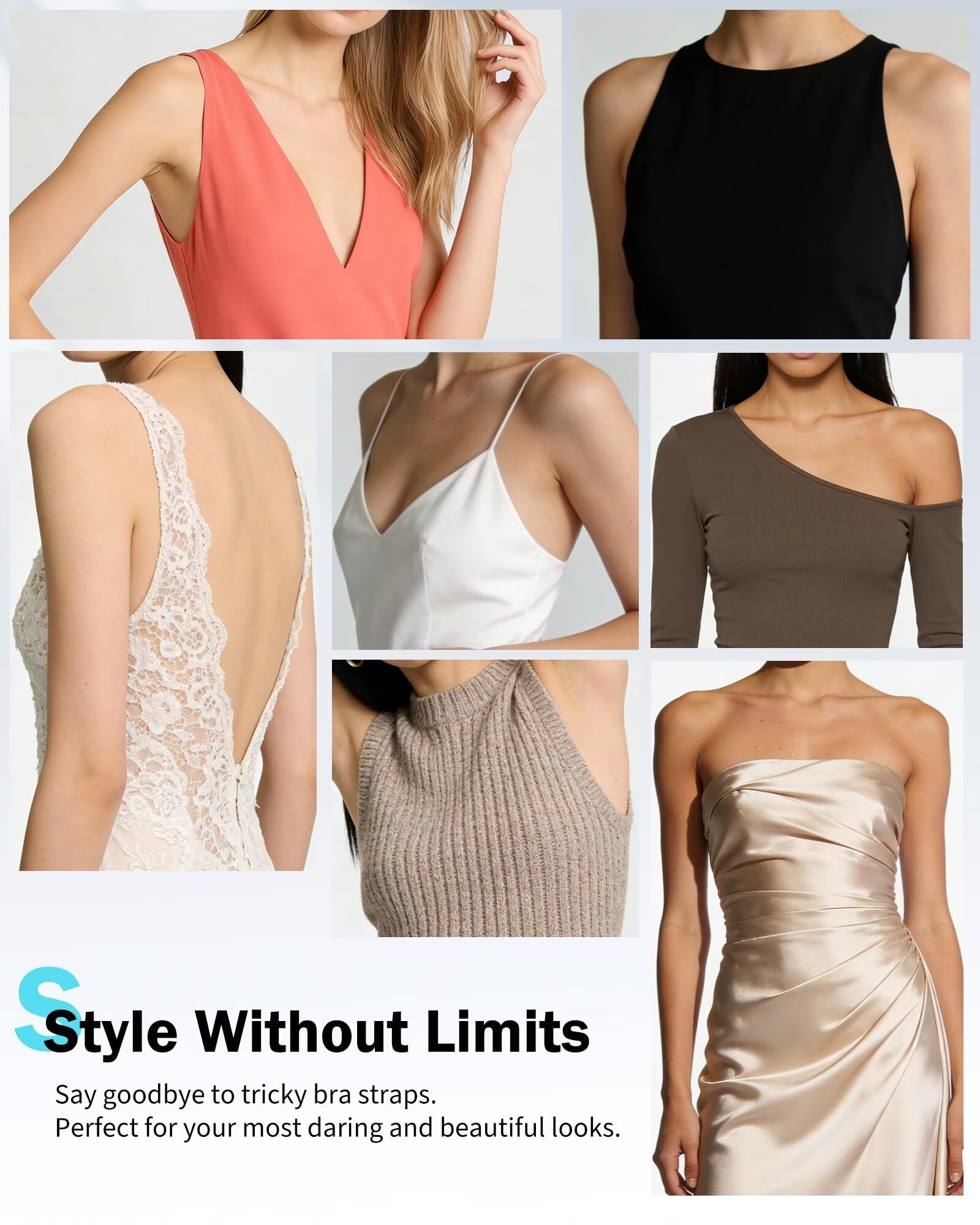PHODIL two-pairs backless strapless bra set for versatile outfits.