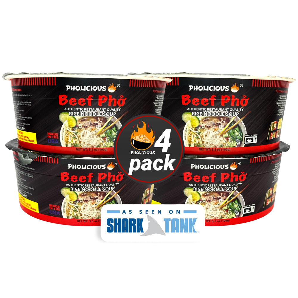 PhoLicious beef pho kit package showing authentic broth ready for quick meals