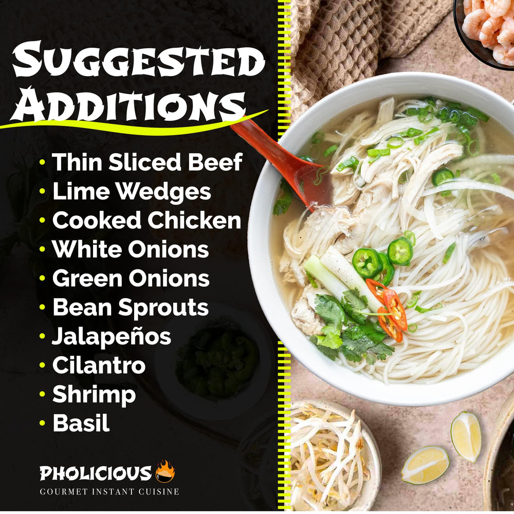 PhoLicious large serving pho bowl pictured for family-friendly meals.