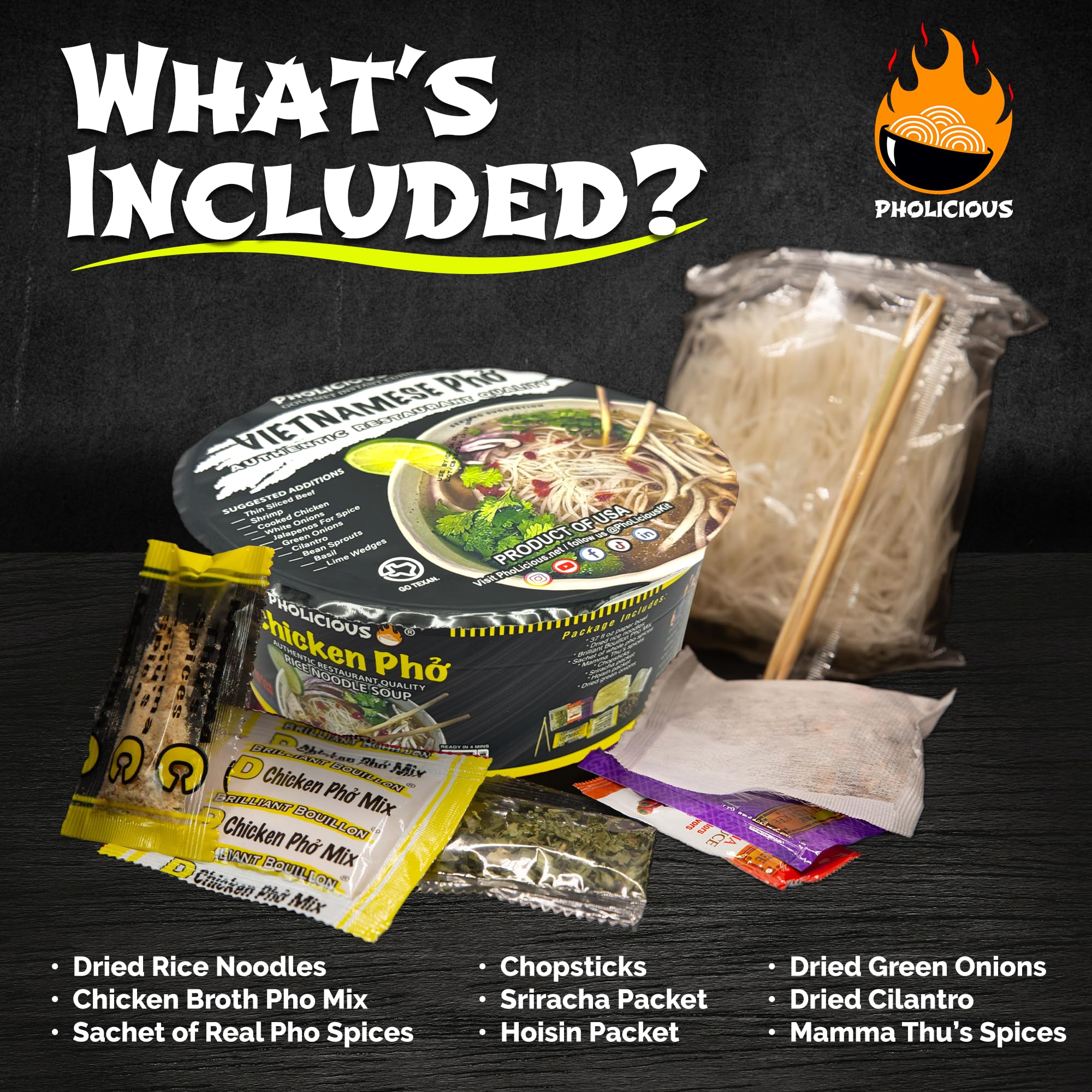 PhoLicious microwave-ready pho bowl illustrates fast, convenient meal prep.