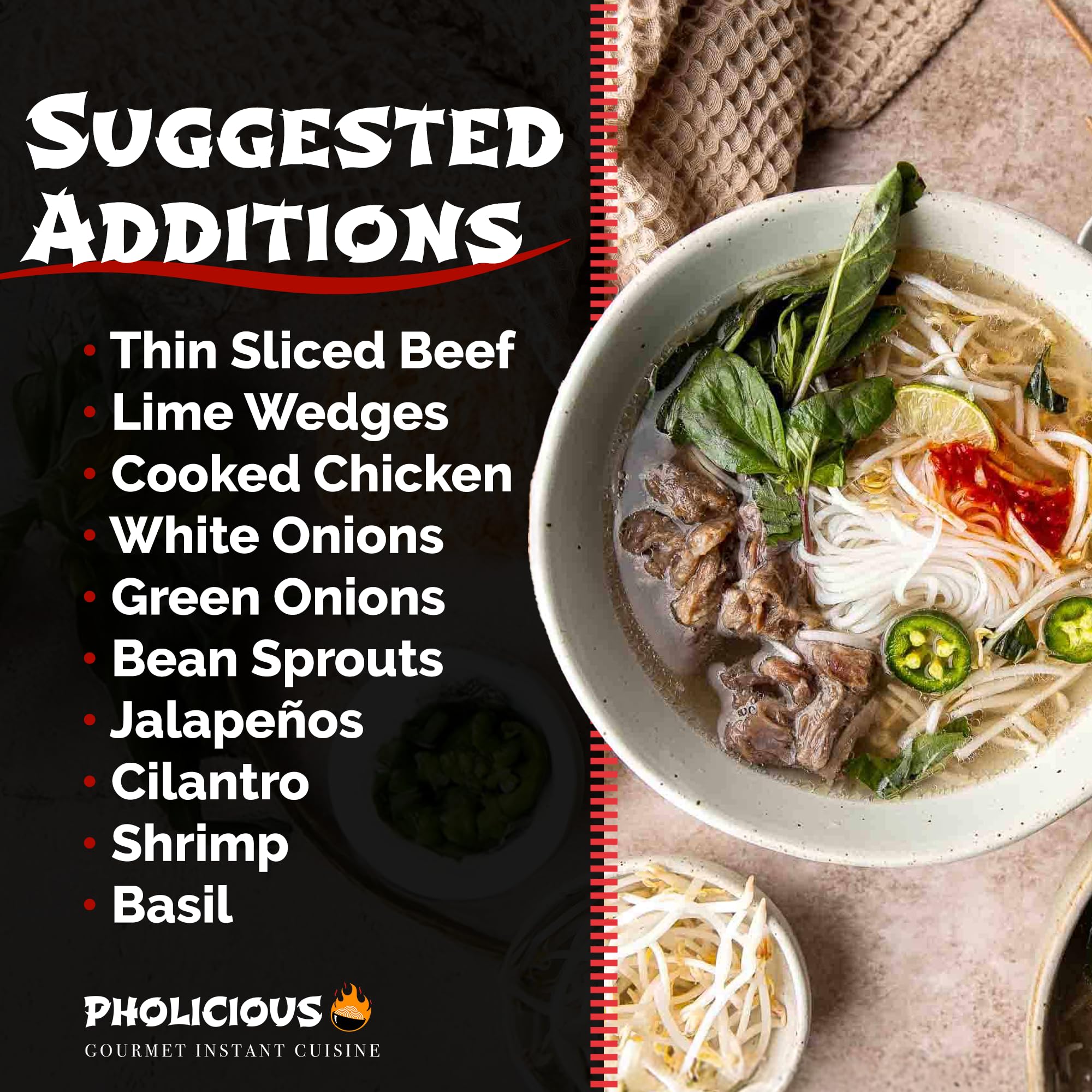 PhoLicious pho bowl with large serving size suitable for family meals
