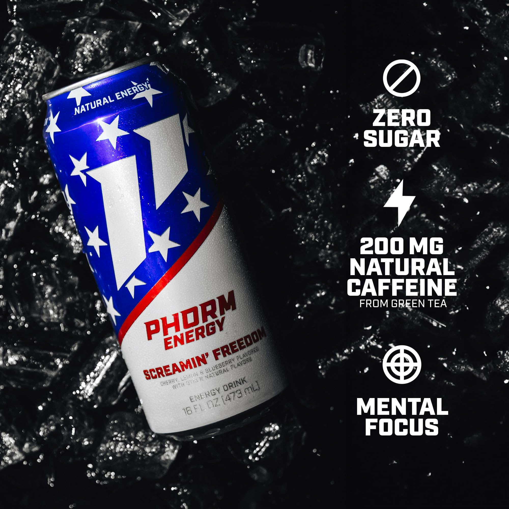 PHORM Screamin’ Freedom bottle being poured for a refreshing experience