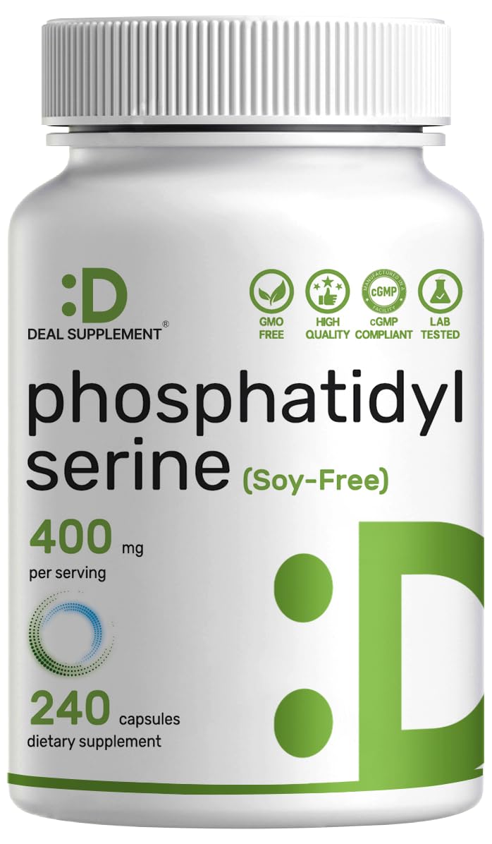 Phosphatidylserine sunflower lecithin bottle cap image: convenient daily brain support.