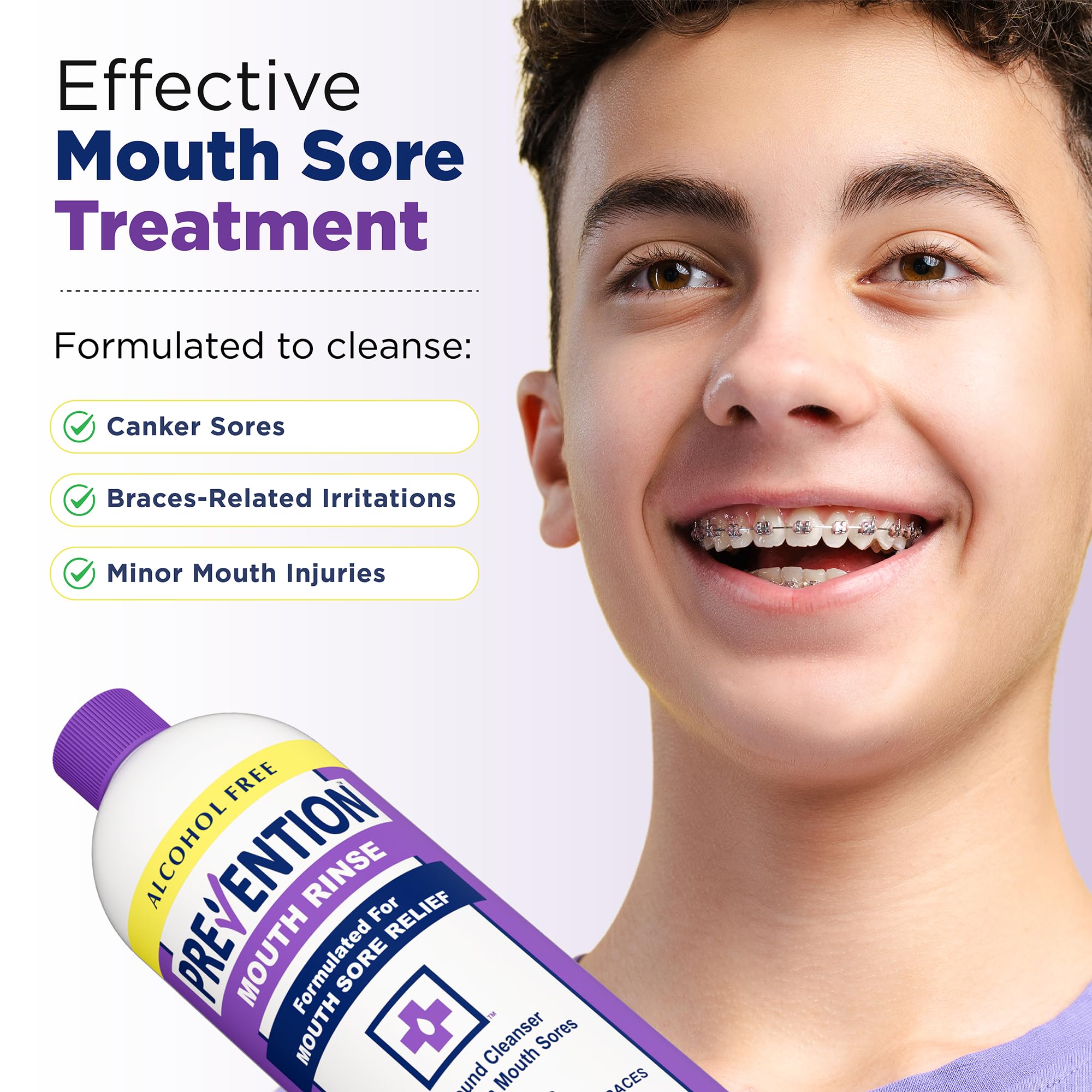PHS Brands Prevention Mouth Sore Rinse braces care for irritated gums