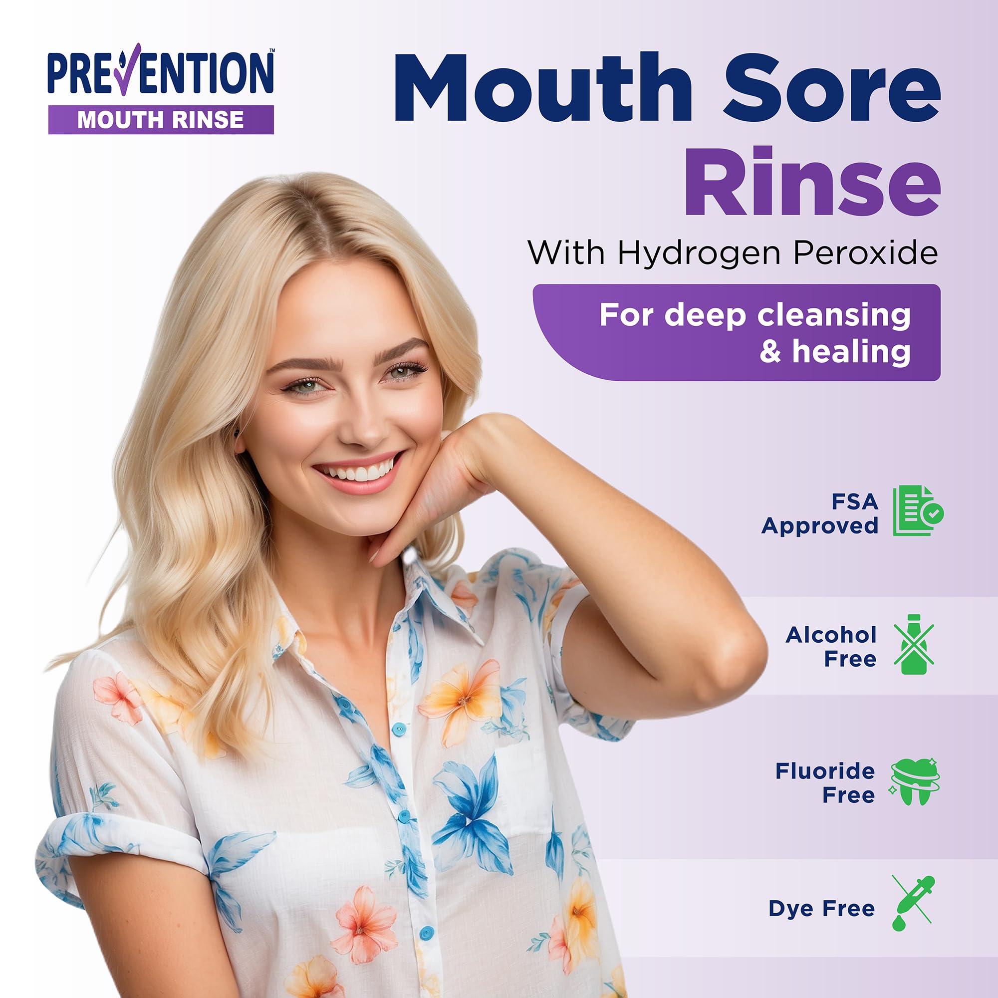 PHS Brands Prevention Mouth Sore Rinse label close-up showing mint formula