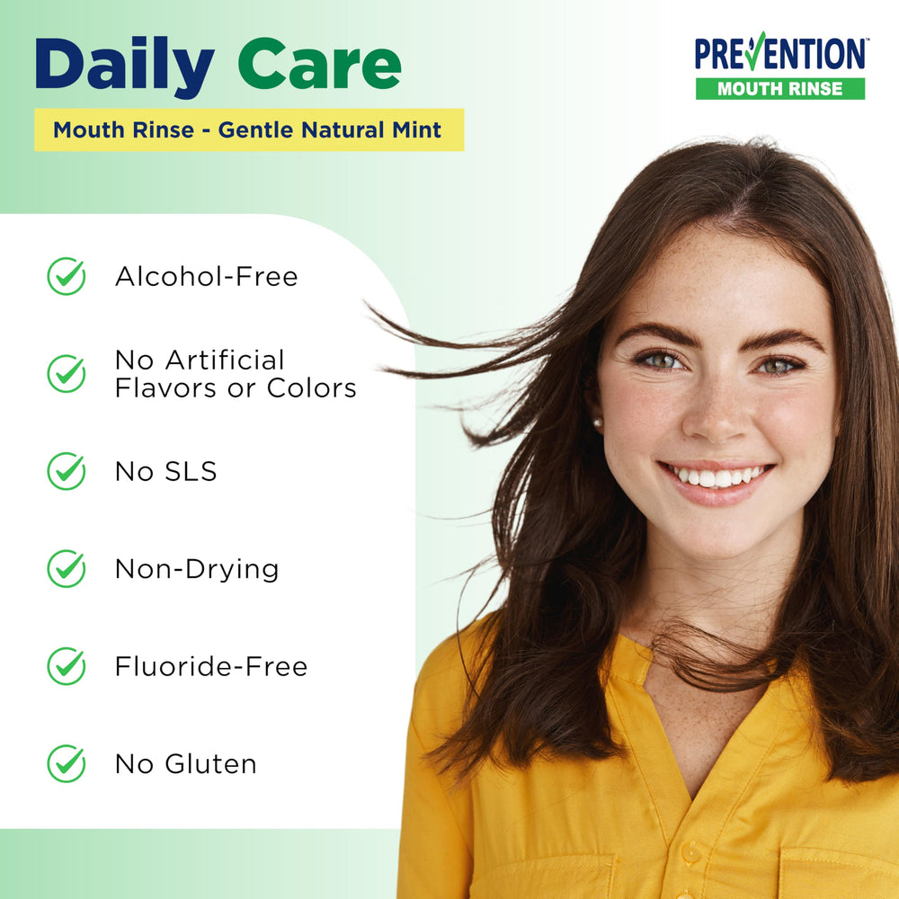 PHS Brands Prevention mouthwash cap on for easy daily dispensing.