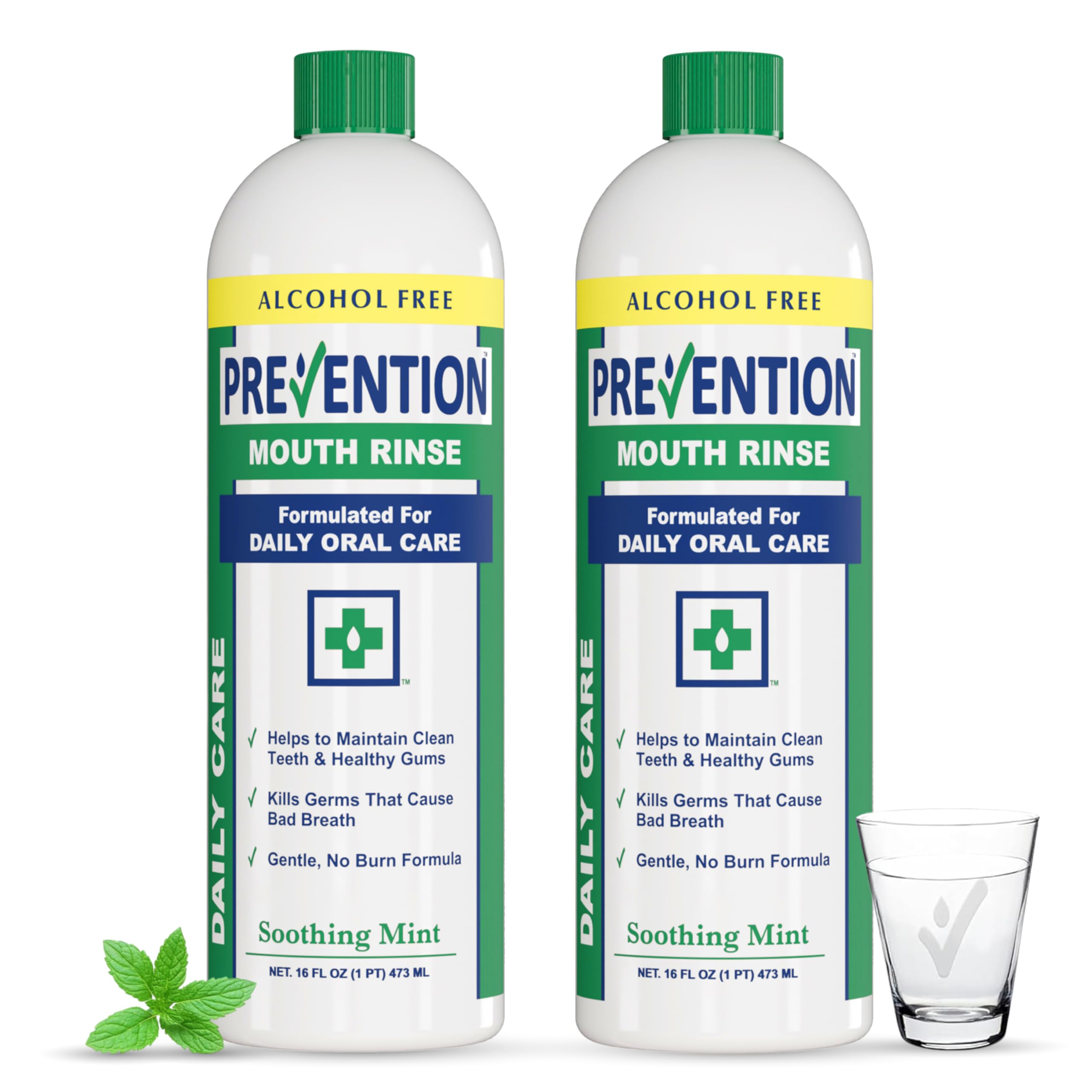PHS Brands Prevention Daily Care mouthwash bottle for gentle, alcohol-free daily freshness.