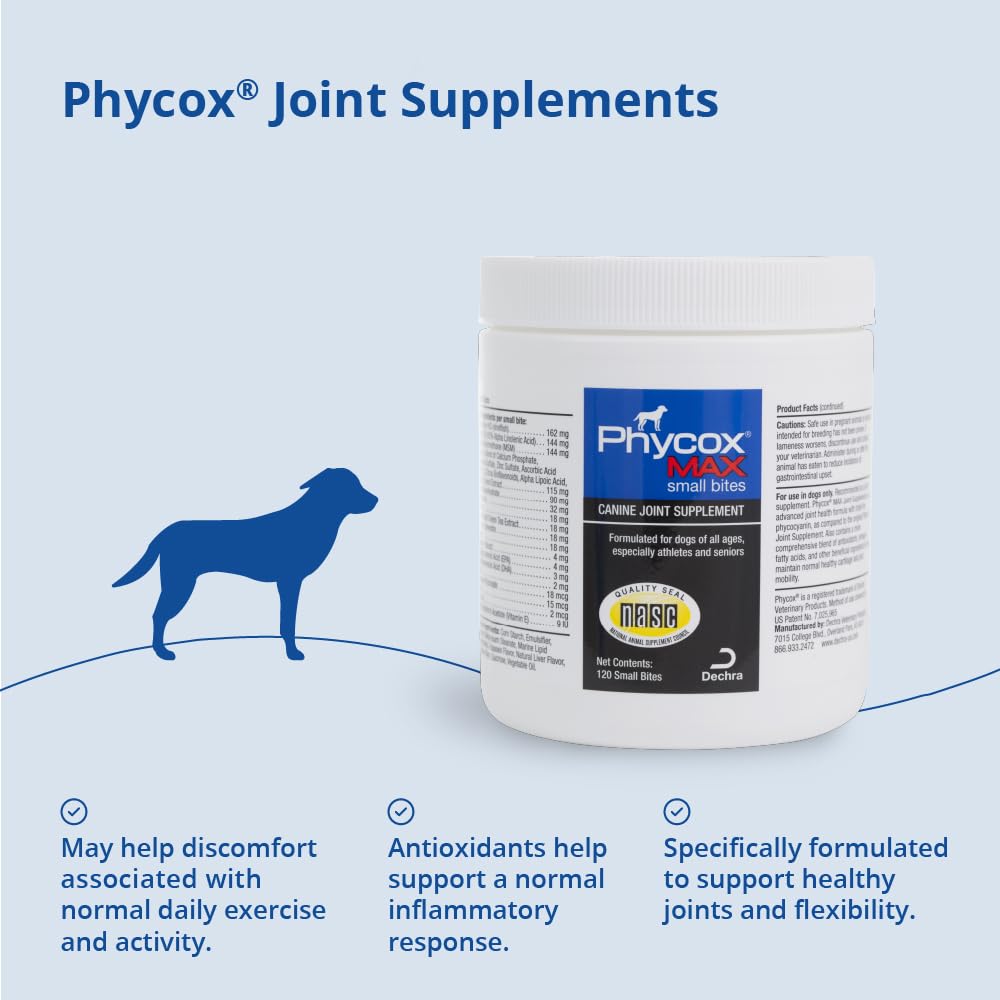 Graphic showing Phycox MAX ingredients including phycocyanin and omega-3s.