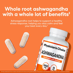 Physician's CHOICE ashwagandha capsules designed for mood and stress balance.