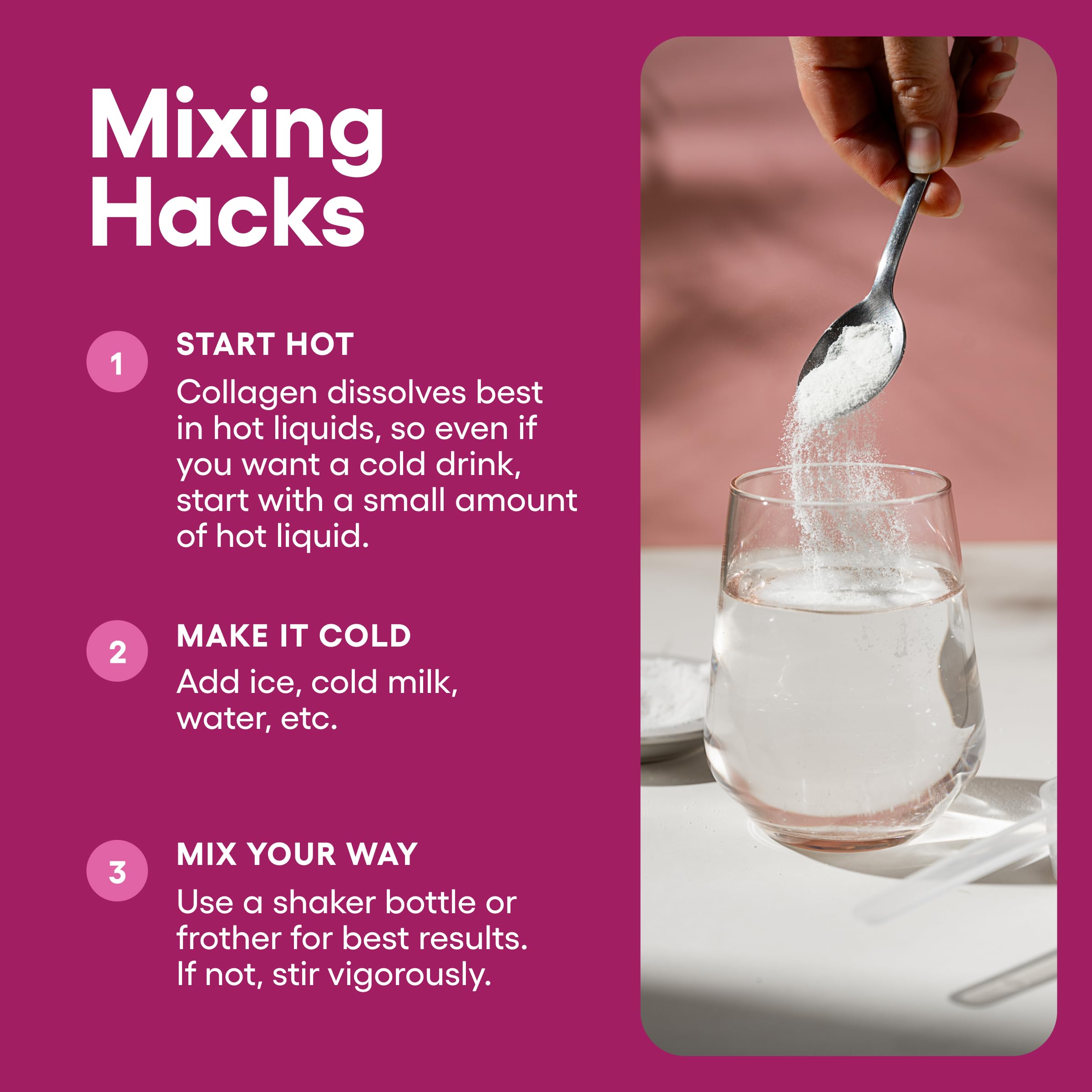 Collagen powder blended into smoothie for convenient daily routine