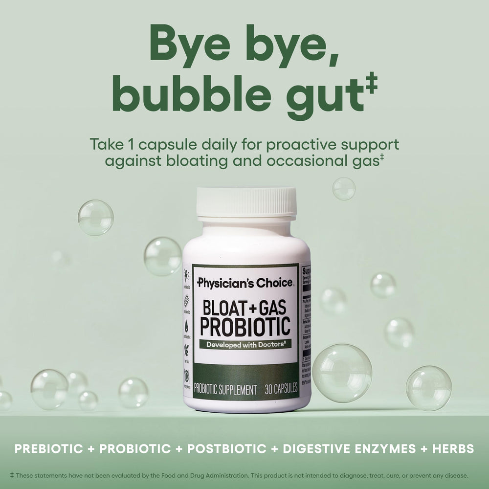 Physician's CHOICE delayed-release capsules illustrate dual-action relief for steady digestion.