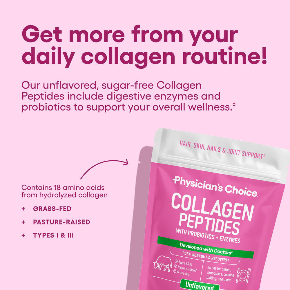 Physician's Choice DigeSEB digestive enzymes blend aids collagen absorption.