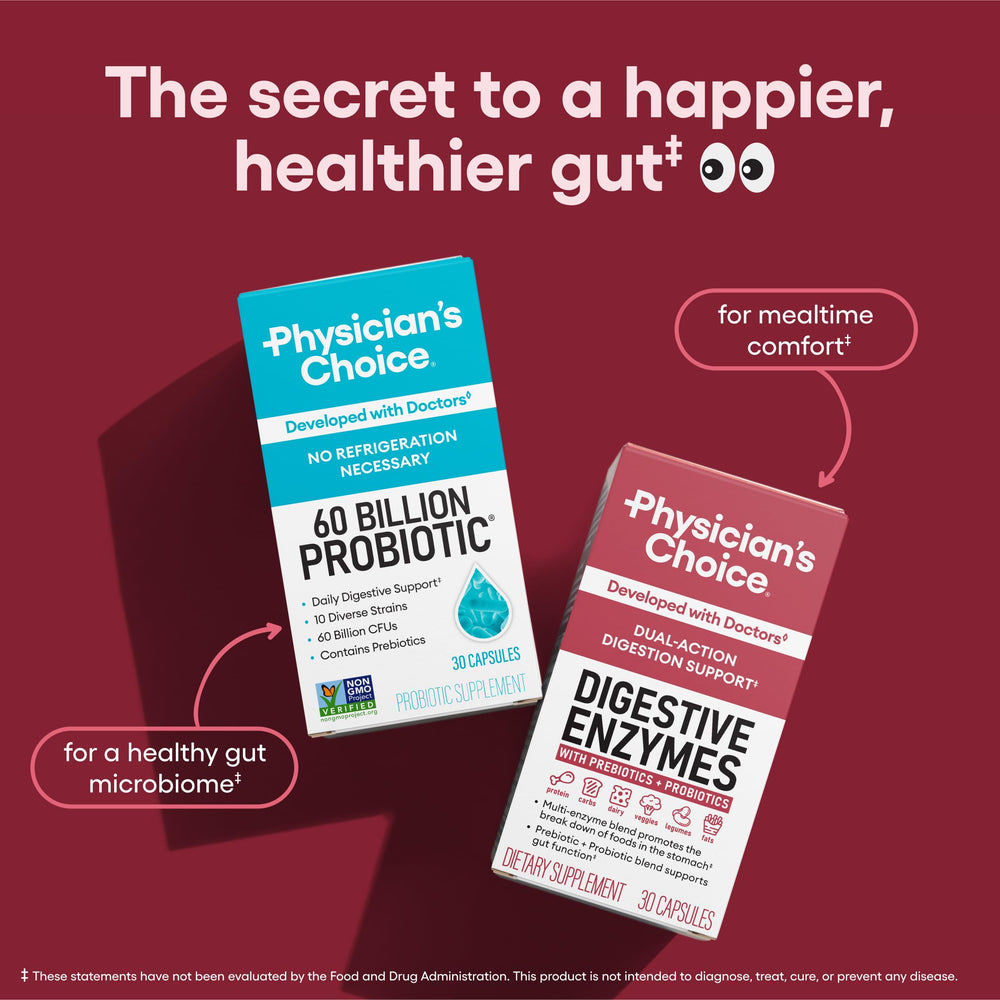 Physician's CHOICE bottle with serving size and 60-count highlight for daily regimen
