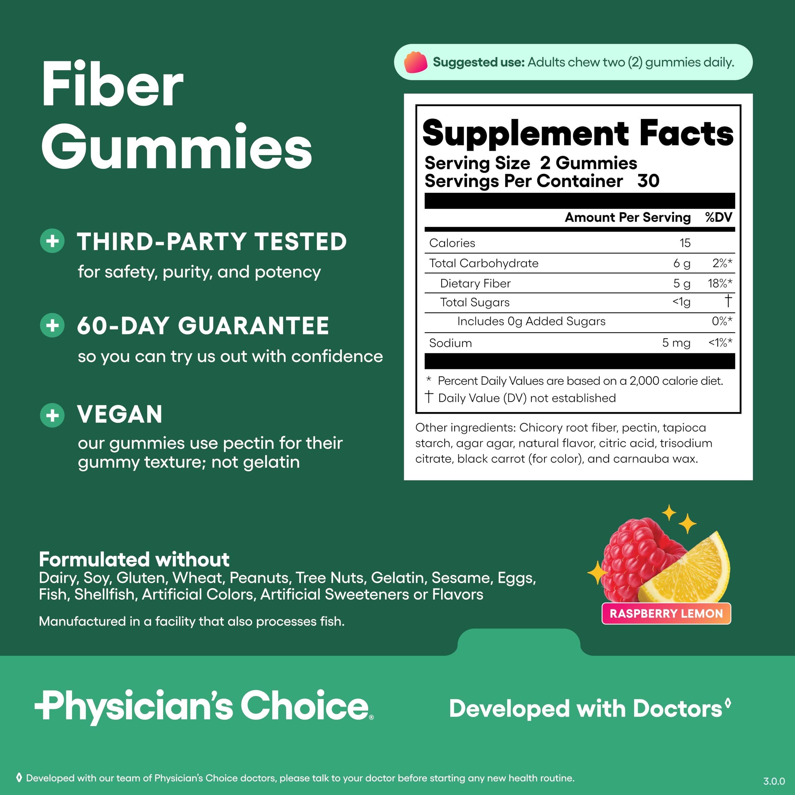 Physician’s Choice Fiber Gummies cgmp-certified image signals safety and quality.