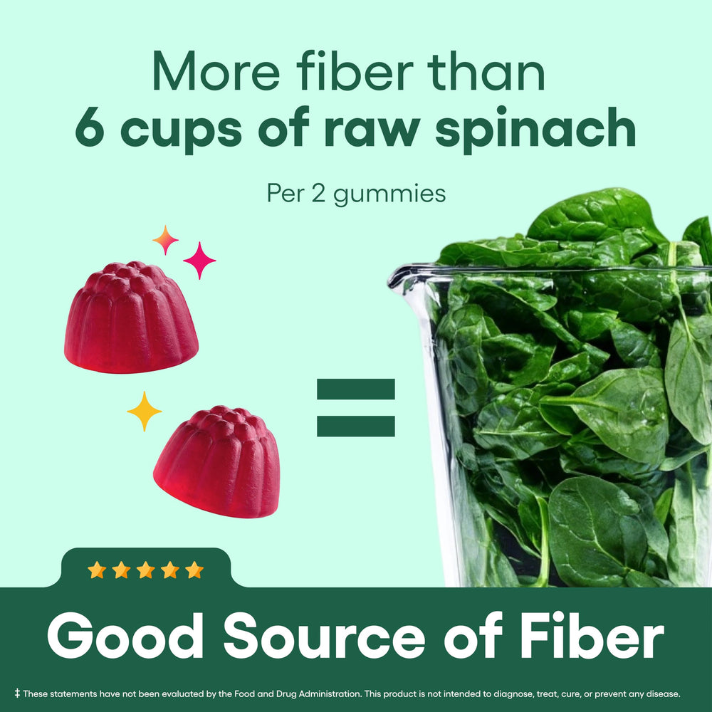 Physician’s Choice Fiber Gummies vegan-no-sugar-added image appeals to plant-based diets.