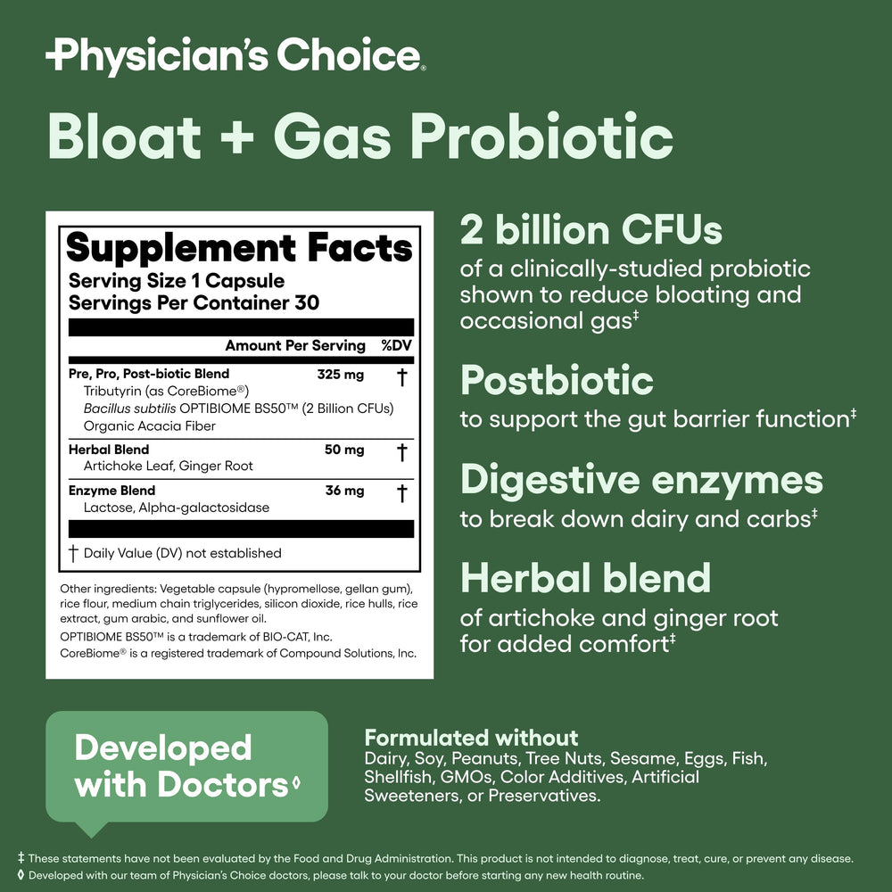 Physician's CHOICE US-made ingredients with third-party testing for quality.
