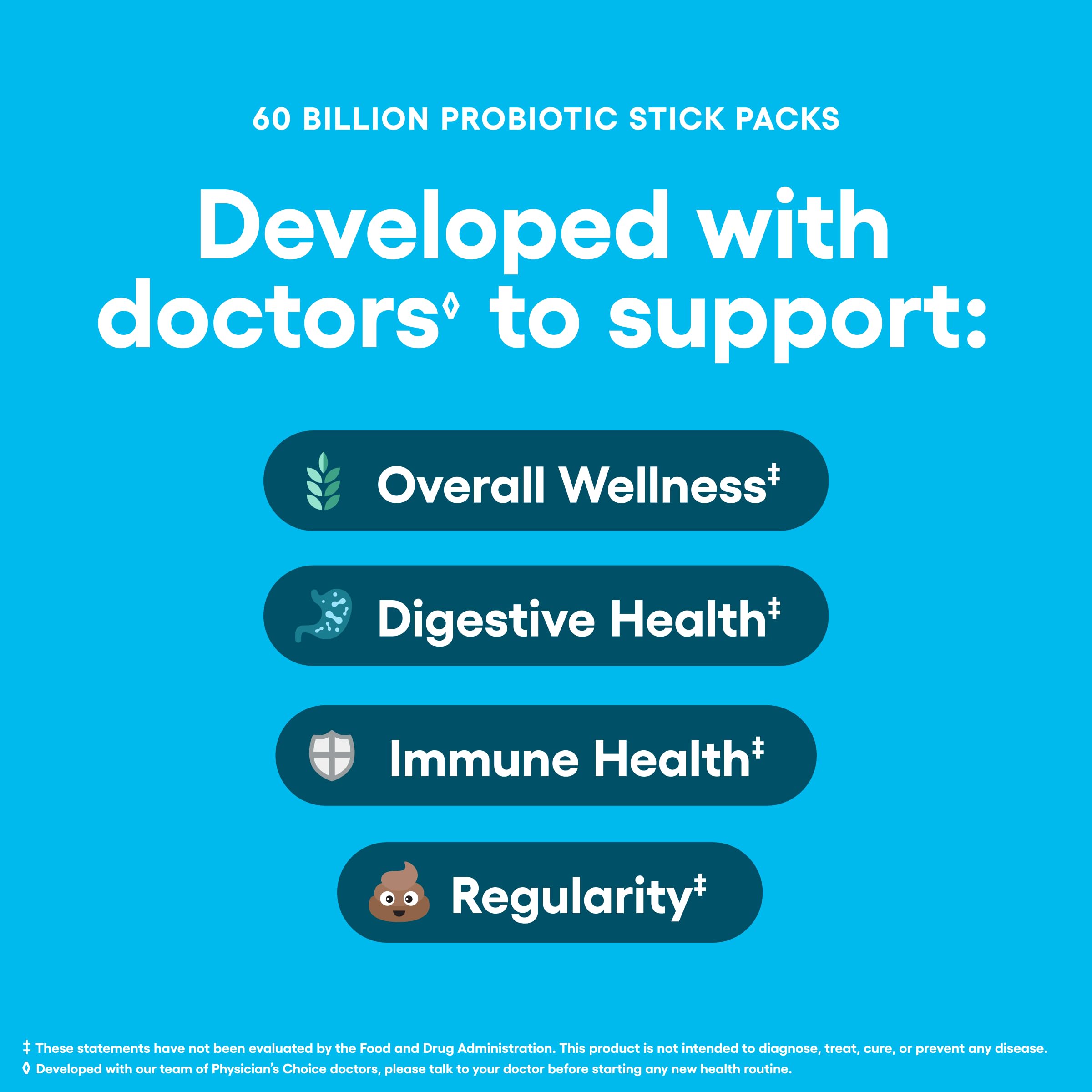 Physician’s Choice sticks on the go for travel-friendly digestive support.