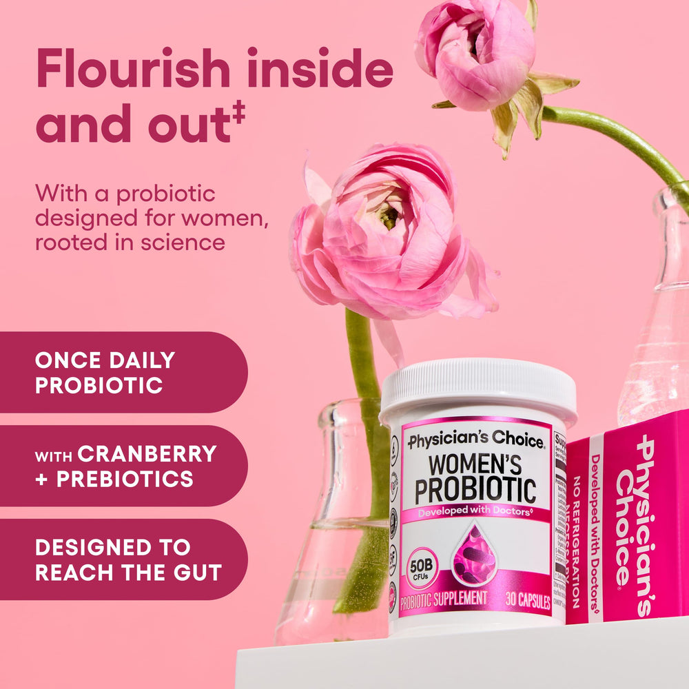 Physician's CHOICE probiotic capsules close-up prepared for daily use