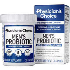 Physician's Choice Probiotics for Men bottle supports daily digestive and immune health.