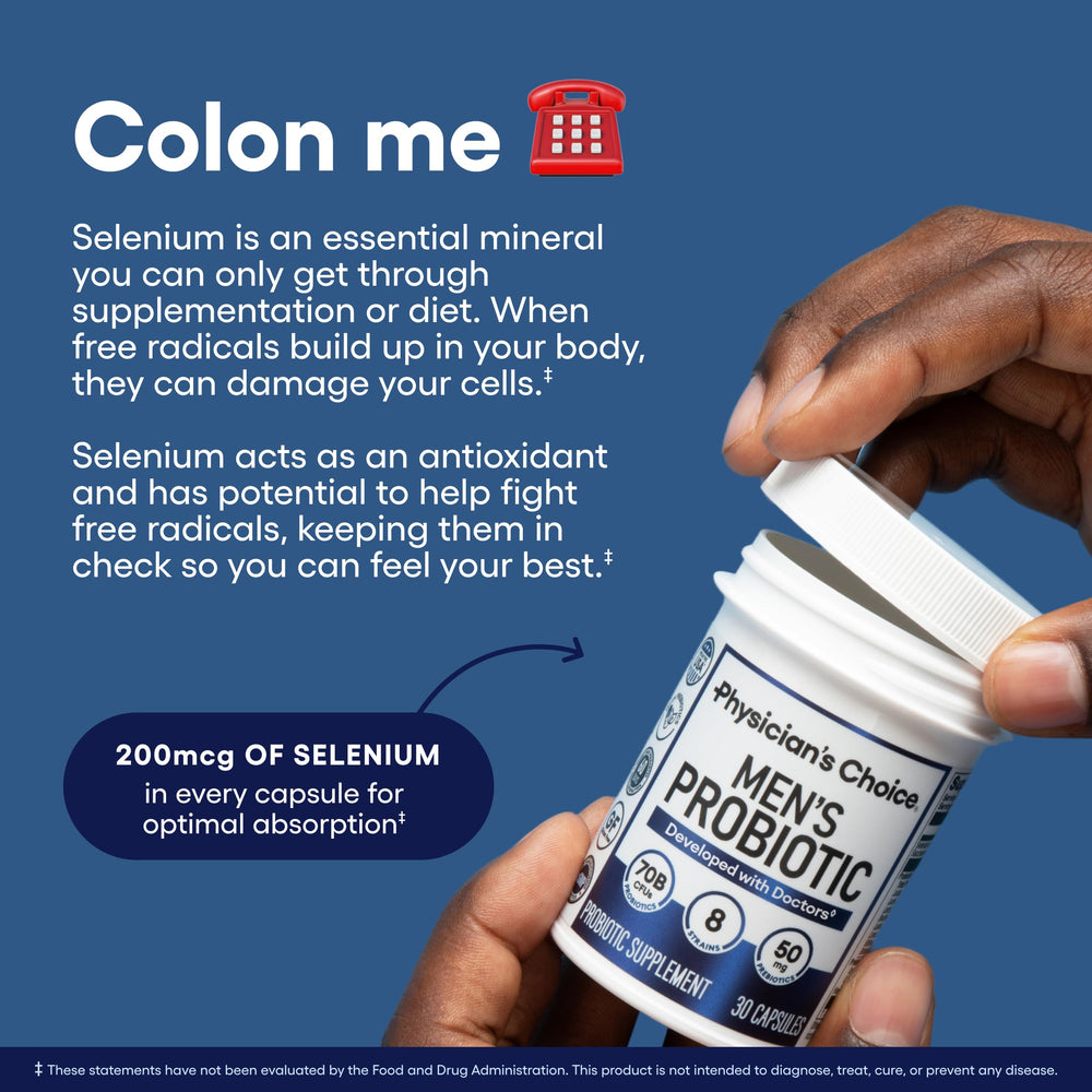 Physician's Choice Probiotics for Men digestive-immune-support image implies daily use.