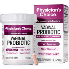 Physician's CHOICE vaginal probiotics bottle—daily support for balanced vaginal flora.